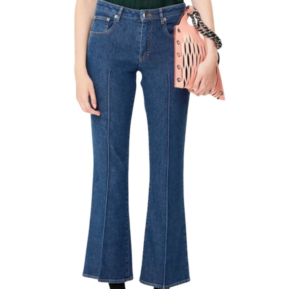 Sonia Rykiel Paris Stretch Denim Jean Middle Seam Flare Medium Wash